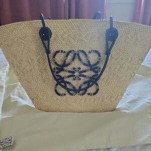 Loewe Tan Basket Bag with Black Accents